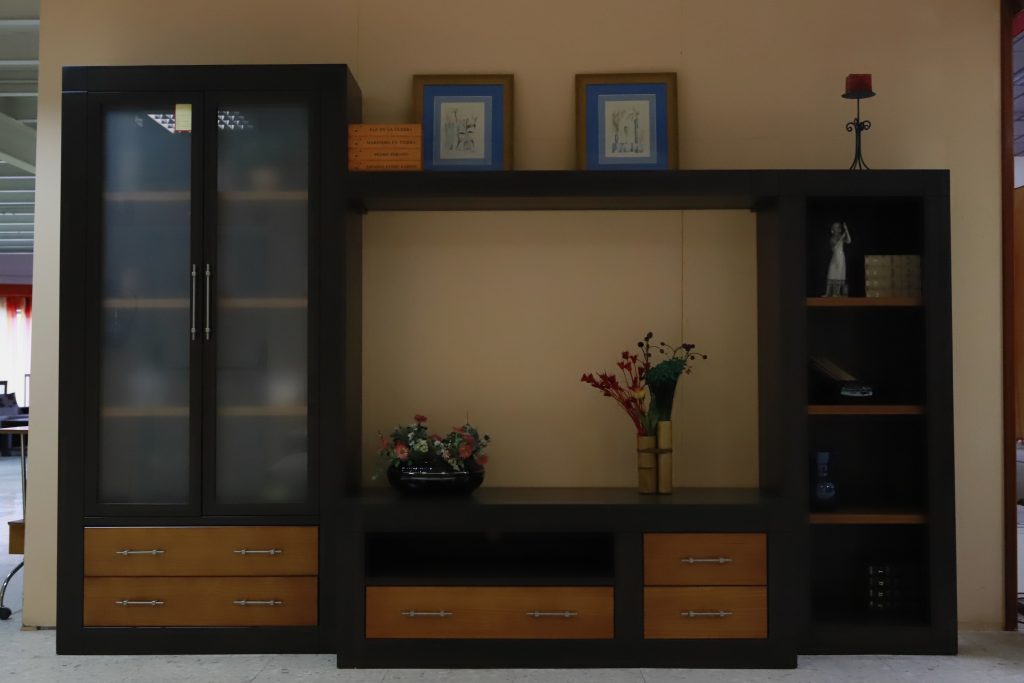 apilable compacto wengue madera macizo vitrina